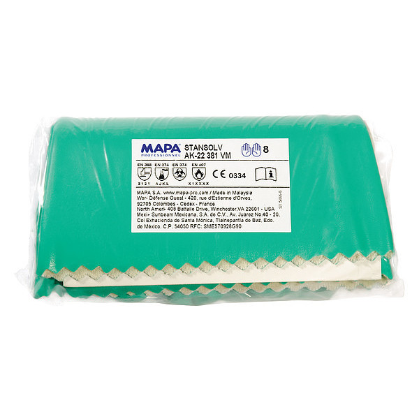 Mapa 13" Chemical Resistant Gloves, Nitrile, 10, 1 PR AK-22