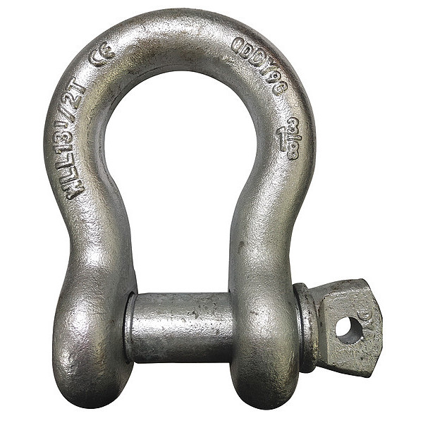 Zoro Select 5/8 in. Pin Diameter and 1/2 in. Body Size Screw Pin Anchor Shackle 55AY08