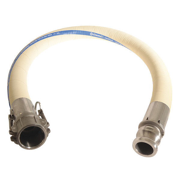 Continental Food Grade Hose, 1-1/2" ID x 20 ft., White FTH150-20CE-G