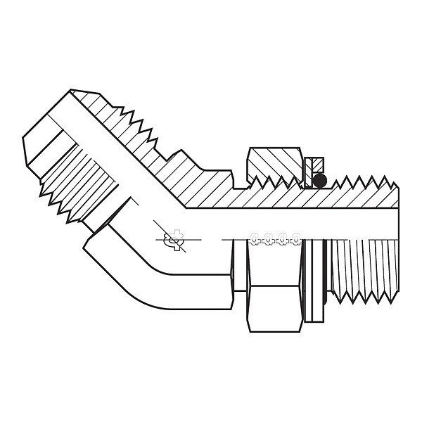 Adaptall Hose Adapter, 1/2", JIC, 3/8", BSPP 9058-0806