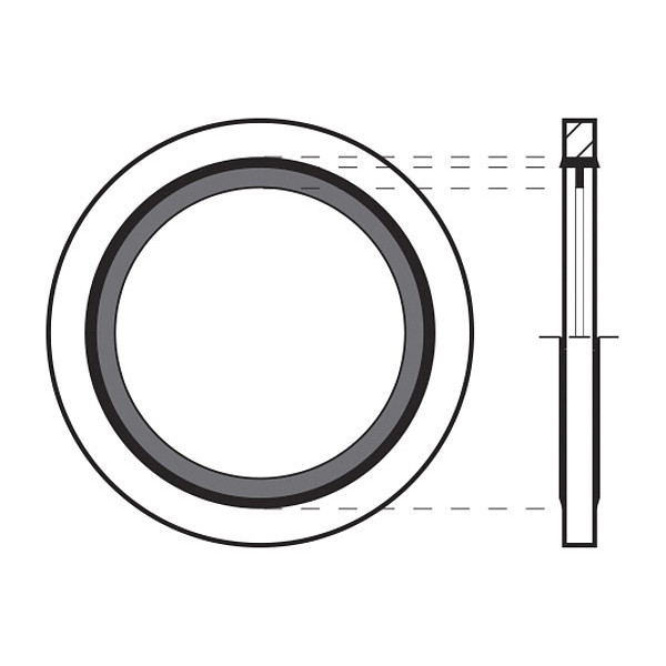 Adaptall Sealing Washer, Fits Bolt Size M10 Steel/Buna-N, Cadmium Plated Finish 9500-10MM
