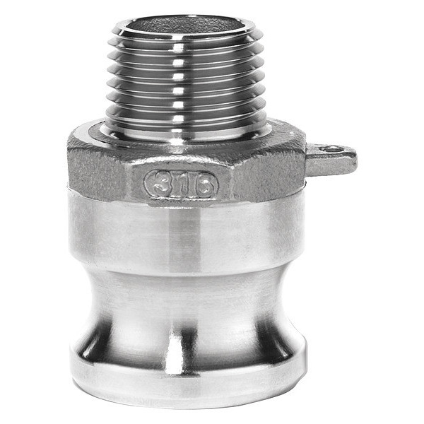 Usa Industrials Cam and Groove Fitting, 304SS, F, 1-1/2" Adapter x 1-1/2" Male NPT BULK-CGF-324