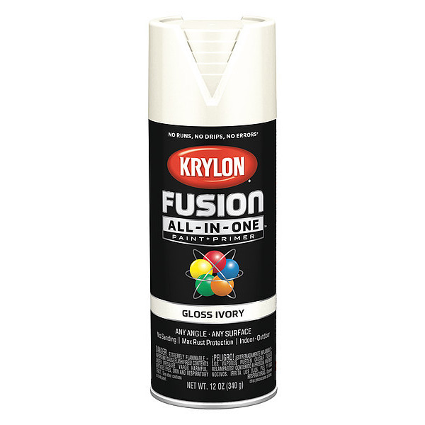 Krylon Rust Preventative Spray Paint, Ivory, Gloss, 12 oz K02711007
