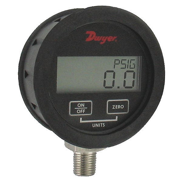 Dwyer Instruments Digital Pressure Gauge, 0 to 500 psi, 1/4 in MNPT, Black DPGWB-11
