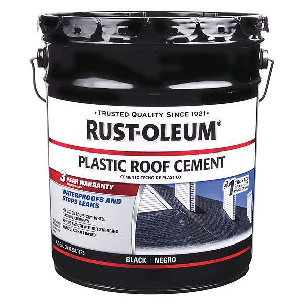 Rust-Oleum Roof Cement, Solvent Base, 4.75 gal 301990