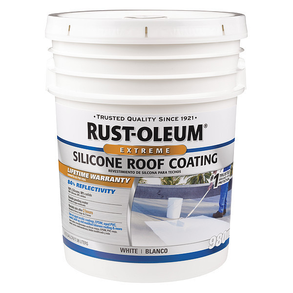 Rust-Oleum Roof Coating, Silicone Base, 4.75 gal 308663