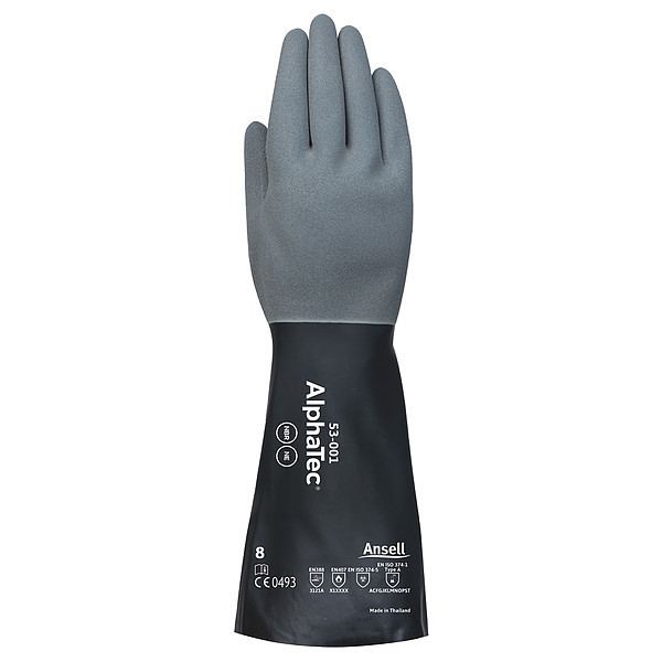 Ansell 13" Chemical Resistant Gloves, Neoprene/Nitrile, 9, 1 PR 53-001
