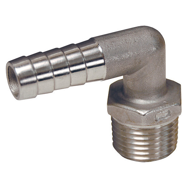 Dixon Barbed Hose Fitting, Hose ID 1/4", NPT 1290404SS