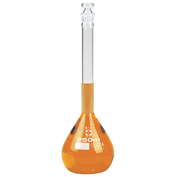 Sibata Volumetric Flask, 250 mL, 239 mm H, PK4 2306A-250