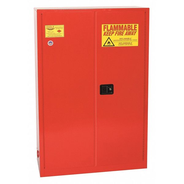 Eagle Mfg Flammable Liquid Safety Cabinet, Red, Height: 65 in PI47X