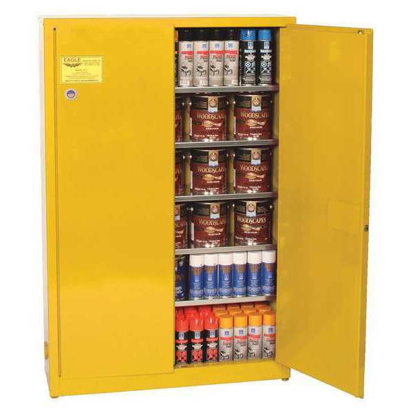 Eagle Mfg Flammable Liquid Safety Cabinet, Yellow, Height: 65 in YPI77X