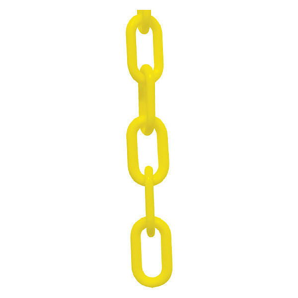 Zoro Select Plastic Chain, 2" Size, 25 ft. L, Yellow 51002-25