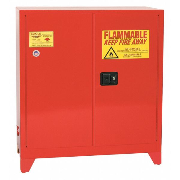 Eagle Mfg Flammable Liquid Safety Cabinet, Red PI32XLEGS