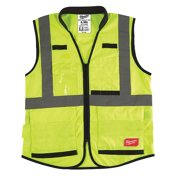 Milwaukee Tool Class 2 High Visibility Yellow Performance Safety Vest - L/XL (CSA) 48-73-5082