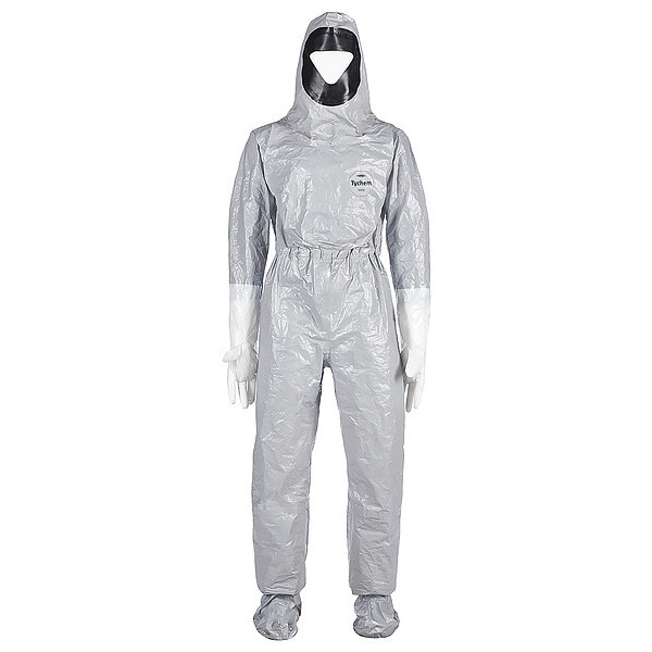 Dupont Coveralls, Gray, Tychem(R) 6000, Zipper TF611TGY2X000111