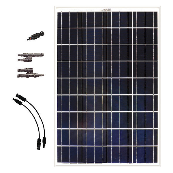 Grape Solar Polycrystalline Solar Panel Expansion Kit, 100 W, 18V DC, 5.23 A, 36 Cells, 4mm PV GS-100-EXP