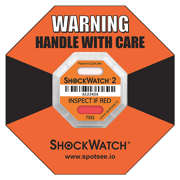 Shockwatch G-Force Indicator Label, 75G, PK50 51000K