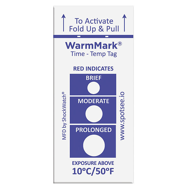 Warmmark Temperature Indicator Label, Heat, PK100 WM 10/50