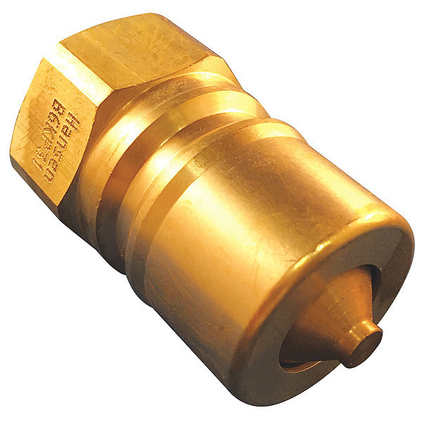 Hansen Hydraulic Quick Connect Hose Coupling, Brass Body, Push-to-Connect Lock, 1/8"-27 Thread Size B1K11