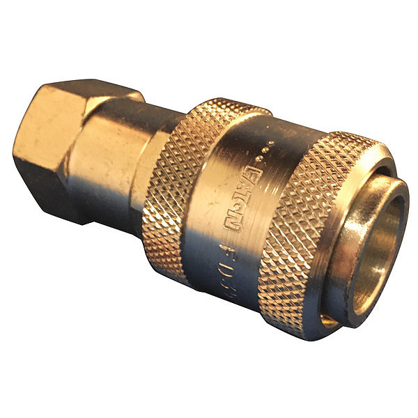 Eaton Aeroquip Hydraulic Quick Connect Hose Coupling, Steel Body, Push-to-Connect Lock, 3/8"-18 Thread Size FD35-1001-06-06