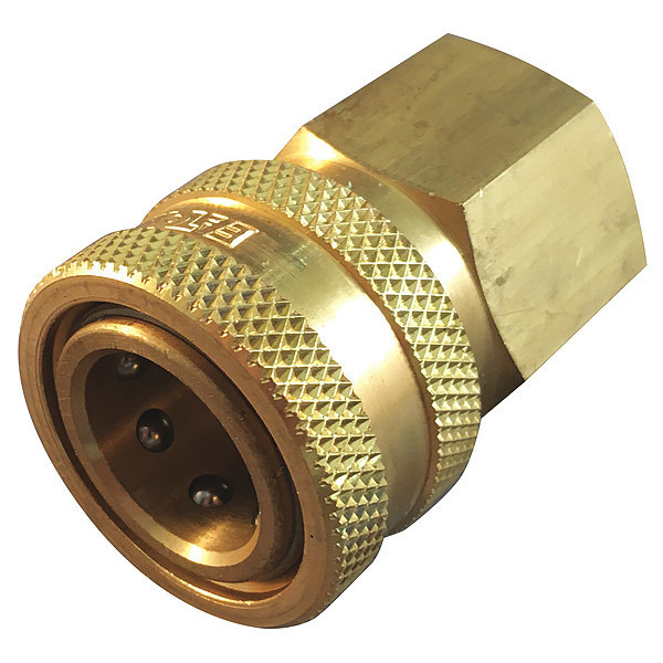 Eaton Aeroquip Hydraulic Quick Connect Hose Coupling, Brass Body, Push-to-Connect Lock, 1/8"-27 Thread Size 1S11