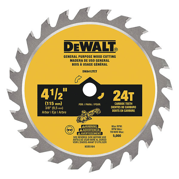 Dewalt 4-1/2 IN Circular Saw Blade DWA412TCT