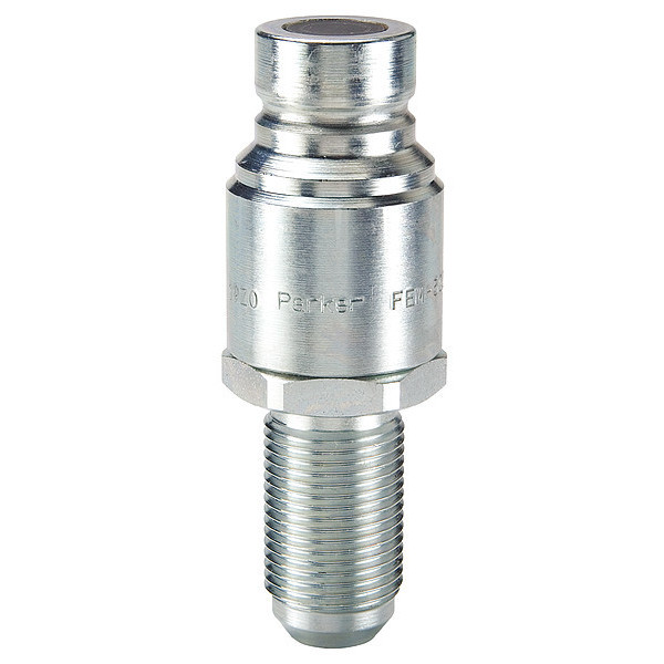 Parker Hydraulic Quick Connect Hose Coupling, Steel Body, Push-to-Connect Lock, 3/4"-16 Thread Size FEM-372-8BMF