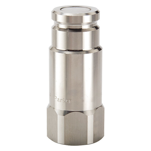 Parker Hydraulic Quick Connect Hose Coupling, 316 Stainless Steel Body, Push-to-Connect Lock, FS Series FS-752-12FP