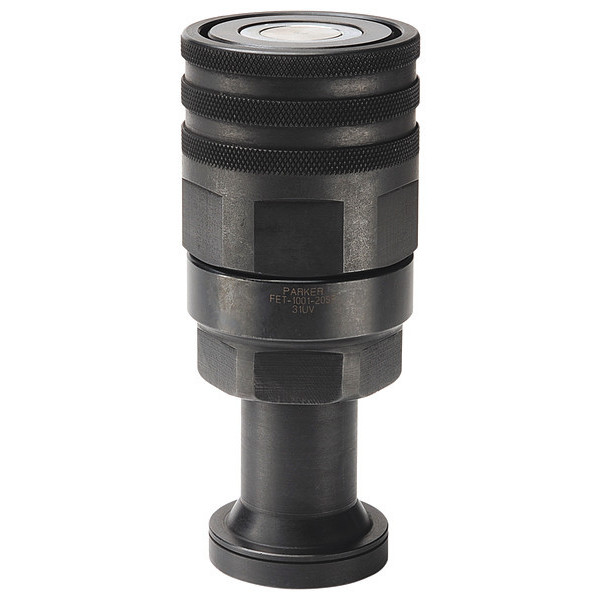 Parker Hydraulic Quick Connect Hose Coupling, Steel Body, Thread-to-Connect Lock, 9/16"-18 Thread Size FET-751-16SF