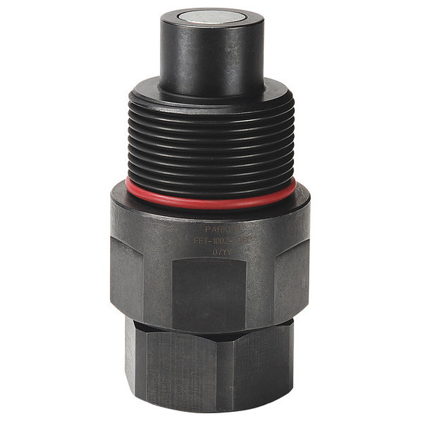 Parker Hydraulic Quick Connect Hose Coupling, Steel Body, Thread-to-Connect Lock, 3/4"-16 Thread Size FET-372-8FO
