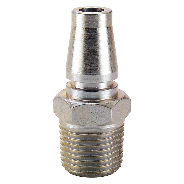 Parker Quick Connect Hose Coupling, Push-to-Connect Lock, 1/4"-18 Thread Size TL-504-4MP