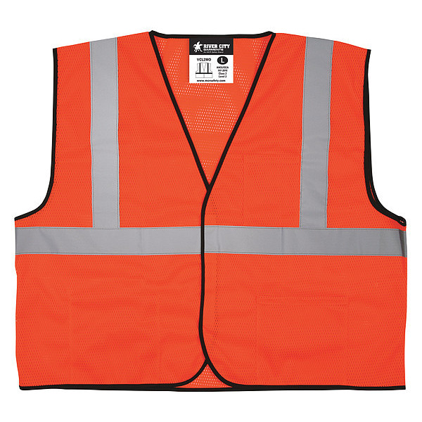 Mcr Safety High Visibility Vest, L Size, Unisex VCL2MOL