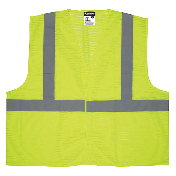 Mcr Safety High Visibility Vest, 4XL Size, Unisex V2CL2MLX4