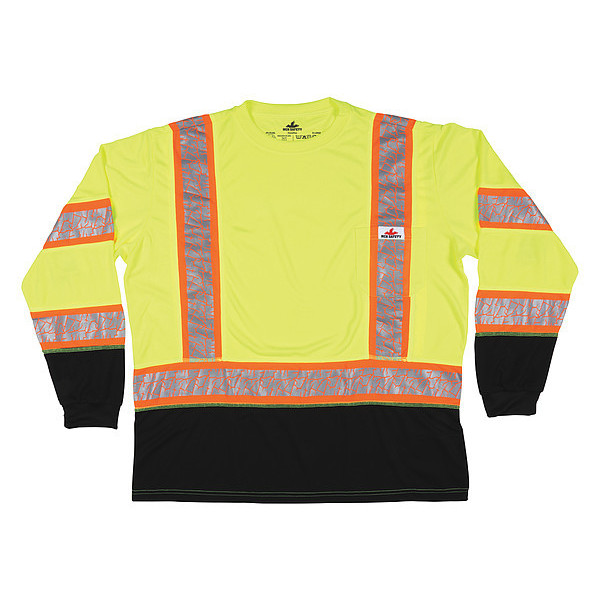 Mcr Safety Long Sleeve T-Shirt, Lime, 4XL Sz FFLTC3SLX4