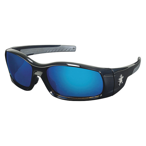 Mcr Safety Safety Glasses, Blue Mirror Scratch-Resistant SR118B