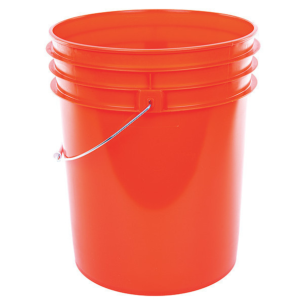 Basco Plastic Pail, PE, Orange, Open Head ROP2150OR-M