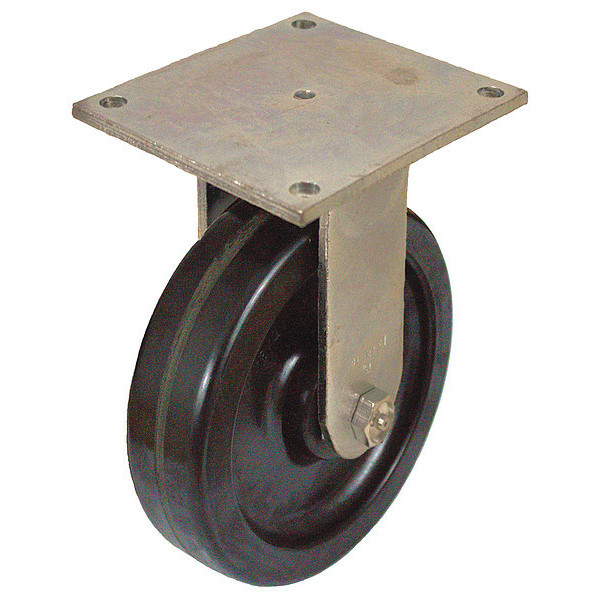 Zoro Select Standard Plate Caster, Wheel 6" dia. P21R-PH060R-15