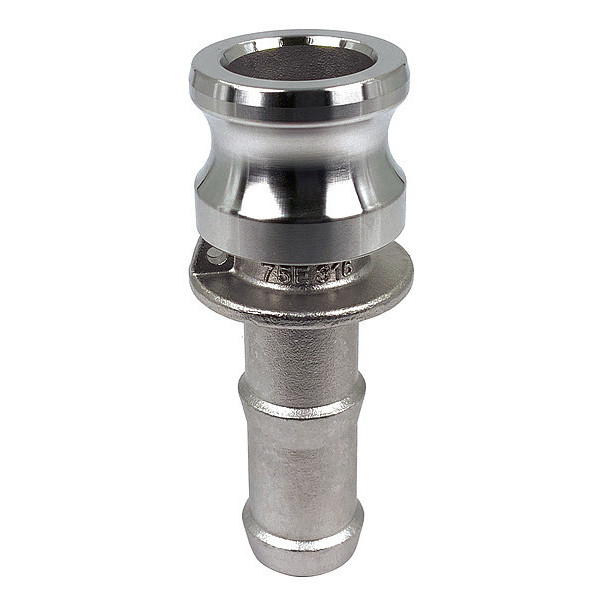 Zoro Select Cam and Groove Adapter, 3/4", 316 SS, Plug Length: 1-7/64" PLE105
