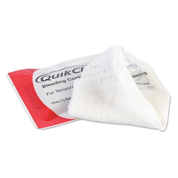 Quikclot Bleeding Control Dressing, White, 1 1/4yd 30-0164