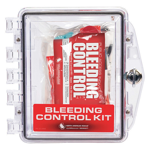 North American Rescue Bleeding Control Kit, 88pcs, 8.5x9.25", Clr 80-0938