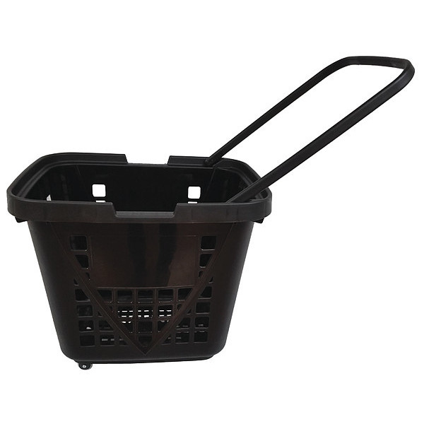Shopping Basket Rolling Hand Basket, Polypropylene, Black, Height: 20 5/64 in 114815NEG0