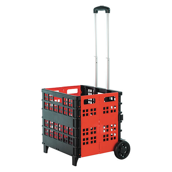 Shopping Basket Fldng Rolling Basket, PP, Grn, 17 21/64 in 1605NEG6VR15