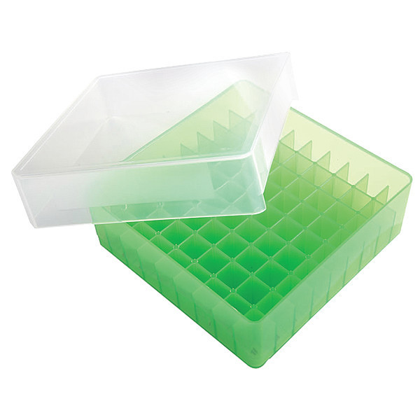 Heathrow Scientific Tube Storage Box, Green, 81-Well, PK5 HS120036