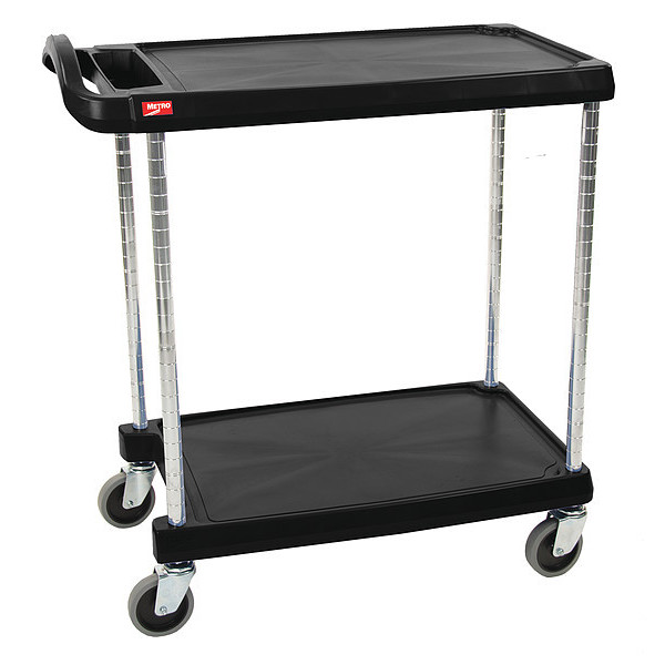 Instock Laboratory Utility Cart, Black, 35-1/2" H GRMY1627-24BL