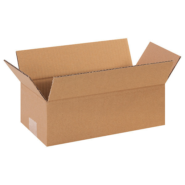 Zoro Select Long Corrugated Boxes, 12" x 6" x 4", Kraft, 25/Bundle 11R198