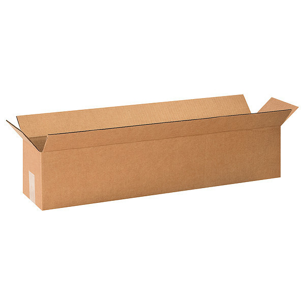 Zoro Select Long Corrugated Boxes, 60" x 12" x 12", Kraft, 10/Bundle 55VJ79