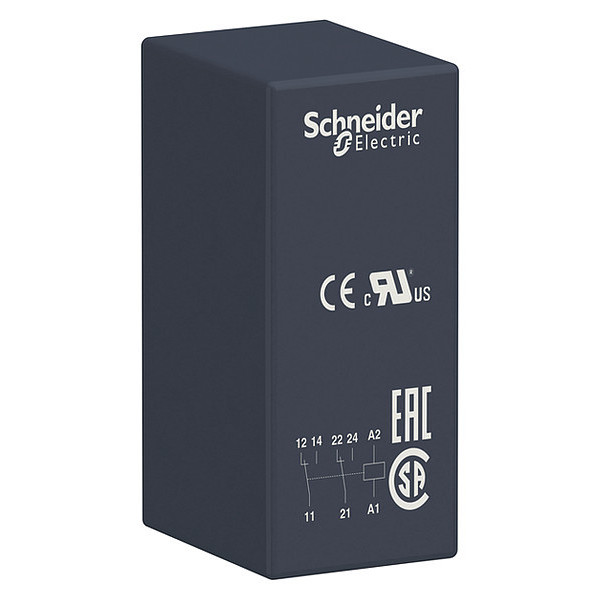 Schneider Electric Relay, 240V AC Coil Volts, Square, 8 Pin, 2 C/O RSB2A080U7