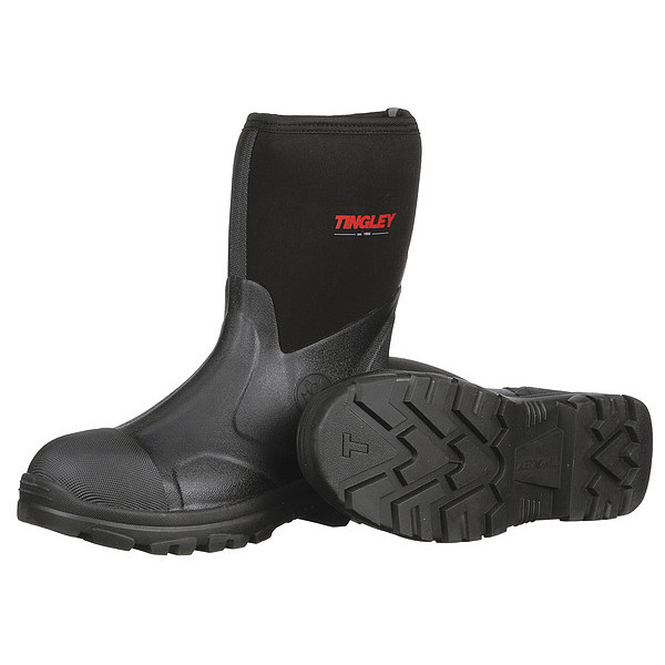 Tingley Rubber Boot, Men's, 12, Mid-Calf, Black, PR 87121