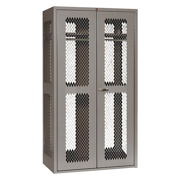 Lyon TA50 Gear Locker, (1) Tier, (1) Wide, Steel, Gray, Powder Coated Finish, 42 in W, 24 in D, 78 in H DD1100TA50