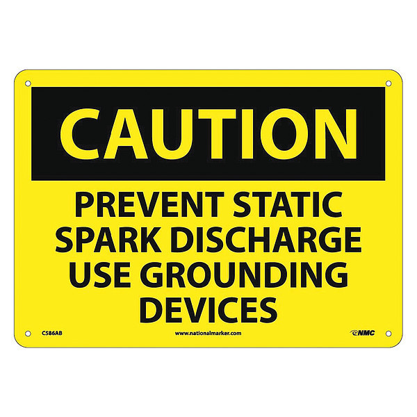 Nmc Caution Prevent Static Spark Discharge Sign, C586AB C586AB